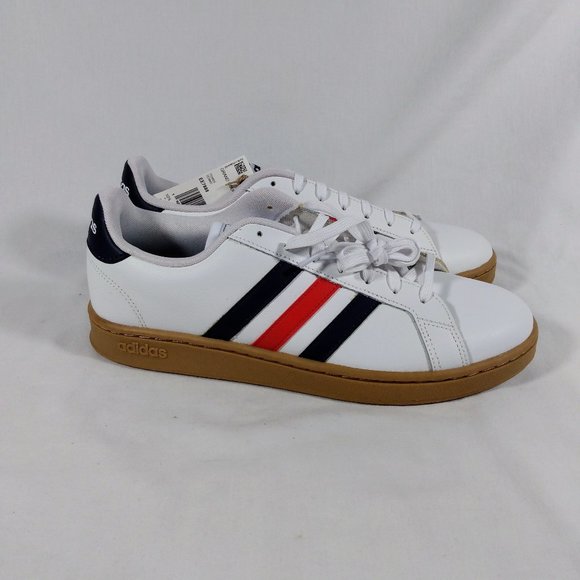 New Adidas Men's Grand Court Tennis White/Blue/Red - Size 11 - Picture 3 of 5